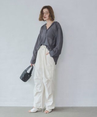 WEGO 【ウエストゴム】イージーパラシュートカーゴパンツ オフホワイト