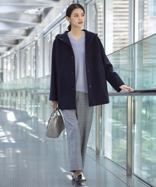 J.PRESS LADIES L 【洗える】CASHMERE BLEND Vネック ニット ふじ色系