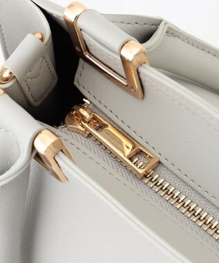 ANY 【2WAY】メタルハンドルバッグ ライトグレー