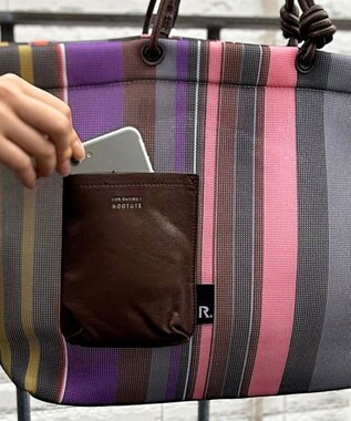 ROOTOTE 1165【手洗い可能】SC.ミディアム.ウエッファ.ストライプ-A 02：パープル