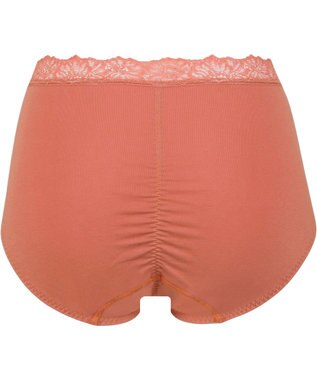 Wing サニタリーショーツ 綿混素材(身生地部) ナプキンがズレにくい仕様 ウエストがくいこみにくい 生理用ショーツ 深ばき はきこみ丈ふかめ EC8590 ウイング／ワコール オレンジ