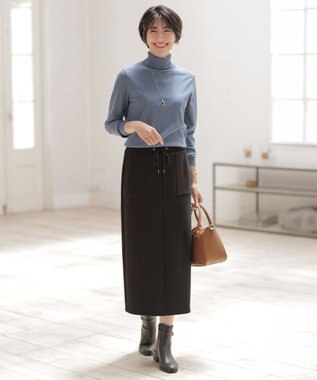 J.PRESS LADIES 【WEB限定】リブダンボール スカート 【WEB限定】ブラック系