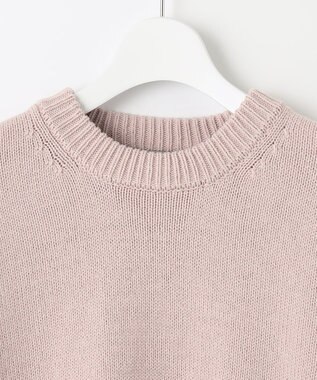 UNFILO 【洗える】スプリングコットンニット バックスリット ピンク