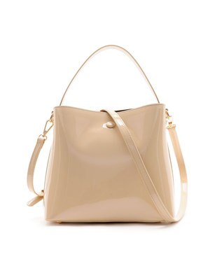 MioFIRANO スクエアエナメルハンドバッグ 2WAY　FIRANO フィラノ BEIGE