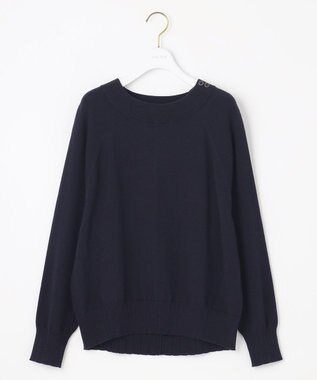 ANY SIS S 【CICA加工】ケーブルリブ ニット ネイビー