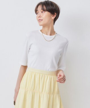 組曲 L ベーシックリブTシャツ アイボリー系