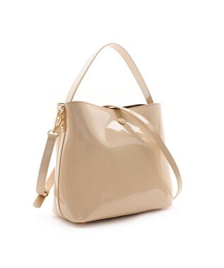 MioFIRANO スクエアエナメルハンドバッグ 2WAY　FIRANO フィラノ BEIGE