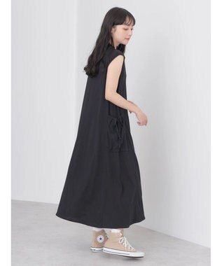 earth music&ecology ギャザーポケットノースリーブワンピース Black