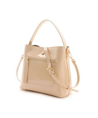 MioFIRANO スクエアエナメルハンドバッグ 2WAY　FIRANO フィラノ BEIGE