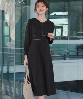 Tiaclasse パイピングフレアワンピース