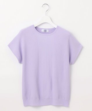 J.PRESS LADIES 【洗える】レーヨンエリートストレッチ フレンチスリーブ ニット ラベンダー系