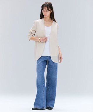 BEIGE， 【洗える/接触冷感/速乾/UVケア対応・Precious 8月号掲載】BATEAU / ボタンレスノーカラジャケット Beige