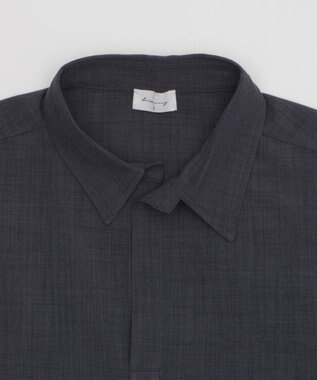 WEGO リネンライクスキッパーシャツ（SS） ブラック中濃色