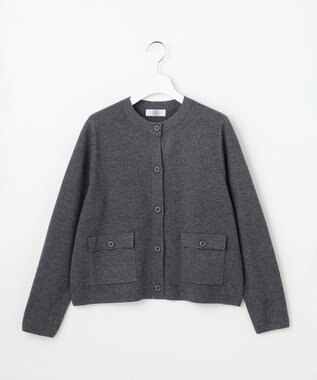 J.PRESS LADIES S WORETED WOOL BLEND カーディガン グレー系
