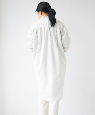 WHITE MAILS 【UNISEX】COTTON PAPER WASHED ポプリンロングシャツ オフホワイト