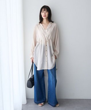 YECCA VECCA シアー2way袖バルーンチュニック Light Beige