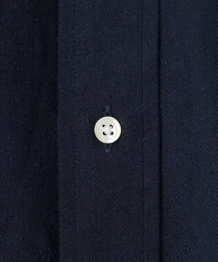 J.PRESS MEN 【J.PRESS ORIGINALS】【UNISEX】Cotton Silk Yarn Dyed Twill B.D. Shirts / Baggy-Fit ネイビー系