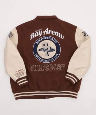 WEGO 【25年秋冬新作/ユニセックス着用ITEM/SMLサイズ展開】メルトンワッペンスタジャン ブラウン