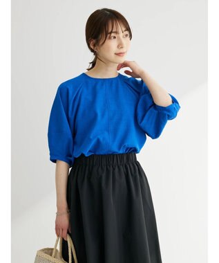 Green Parks 接触冷感　ラグランブラウス Blue