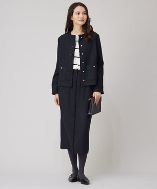 自由区 L 【WEB限定カラーあり】レーヨンストレッチ ニットT [WEB限定]オフ×ブラック(ボーダー)