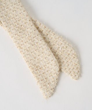 russet ツイードスカーフ付きレザー2WAYショルダーバッグ(CE-1632) OffWhite