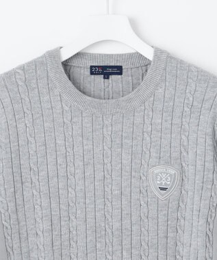 23区GOLF 【MEN】【ウォッシャブル】ストレッチ カラーニット ライトグレー系