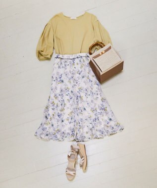 ANY SIS 【美人百花7月号掲載】2WAYバンブーライクハンドルミディ トートバッグ ナチュラル×ベージュ