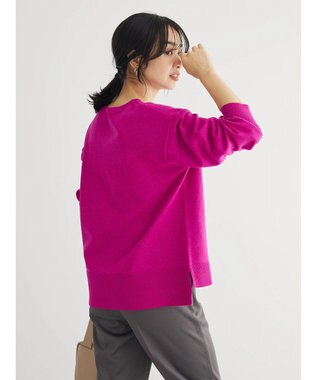 Green Parks もちやわ　Ｖネック前後差プルオーバー Pink