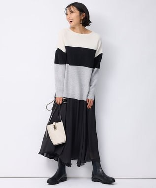 23区 【一部店舗限定/洗える】クレープシフォン フレア スカート ブラック系