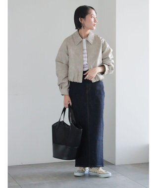 Te chichi デニムトラペーズスカート ネイビー