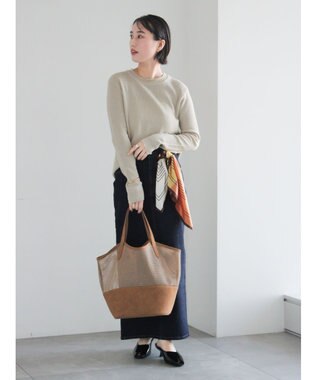 Te chichi デニムトラペーズスカート ネイビー