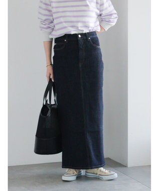 Te chichi デニムトラペーズスカート ネイビー