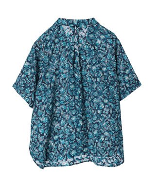 Green Parks 柄開襟シャツ Blue