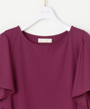 ANY SIS 【洗える】フリルスリーブ カットソー プラム