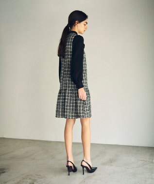 GRACE CONTINENTAL ツイードコンビワンピース ブラック