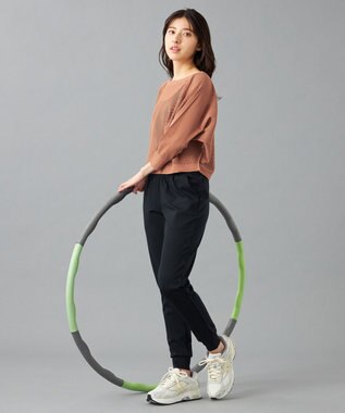 Chacott 【ノーソーイングニット】7分袖メッシュニットTシャツ キャメル