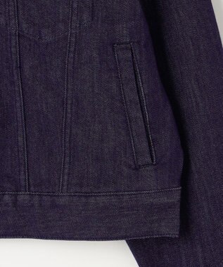 自由区 【洗える】ウスカルデニム襟付き ジャケット インディゴ