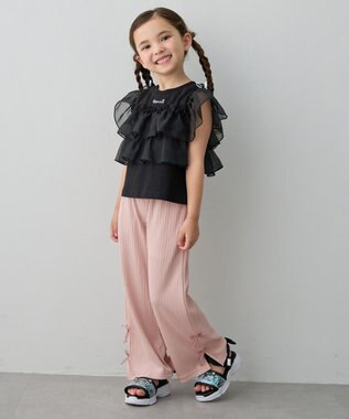ANY KIDS 【新色追加】3WAY フリルドッキングTシャツ ブラック