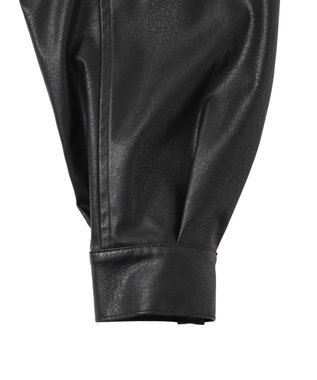 WEGO ヴィンテージライクFレザーブルゾン ブラック