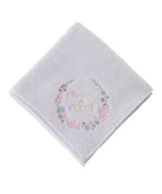 Maison de FLEUR フラワーフレーム刺繍タオルハンカチ Lilac