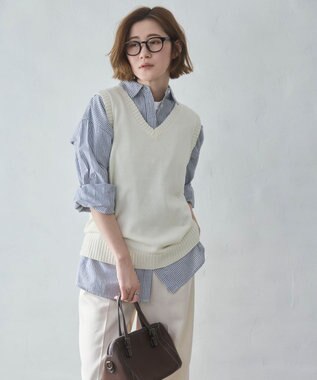 WEGO 【2026春夏】ベーシックニットベスト オフホワイト