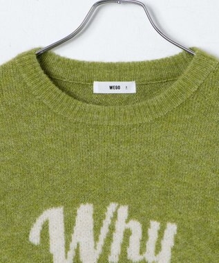 WEGO フラッフィーロゴジャガードニットプルオーバー グリーン