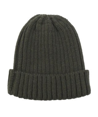 MOONBAT 【FUDGE11月号掲載】PAUL & JOE ACCESSOIRES ヌネット刺繍ワッペン付リブニット帽 ダークグリーン