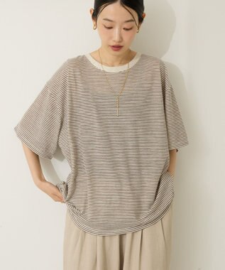 AMERICAN HOLIC 【2点セット】レイヤードボーダーＴワンピース Brown