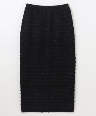 GRACE CONTINENTAL ラメツイードニットスカート ブラック