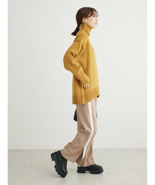 Green Parks ・Ｐｅｔｉｔ　Ｆｌｅｕｒ　タートルバックスリットニット Yellow