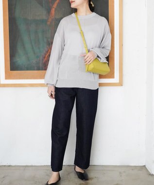 TOQUE 〈大草直子さんアドバイザー〉ウォッシャブルシルク×コットン ニットロングスリーブ グレー