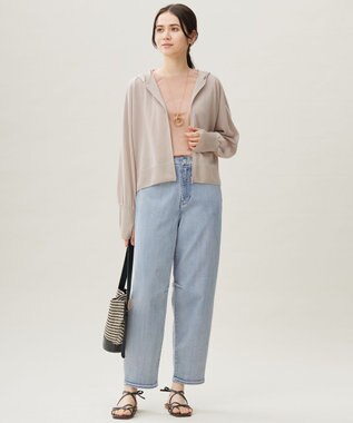 自由区 L 【19号サイズまで展開】ウスカルデニムダーツカーブ パンツ ライトインディゴ