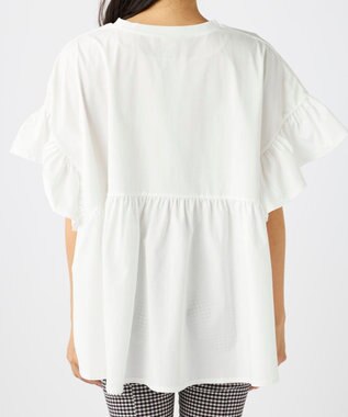 OP／FILA 【Ocean Pacific】らくティブ｜ティアード袖フレアカットソー ホワイト