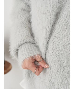 earth music&ecology ゆるモヘアライクレースニット Light Gray